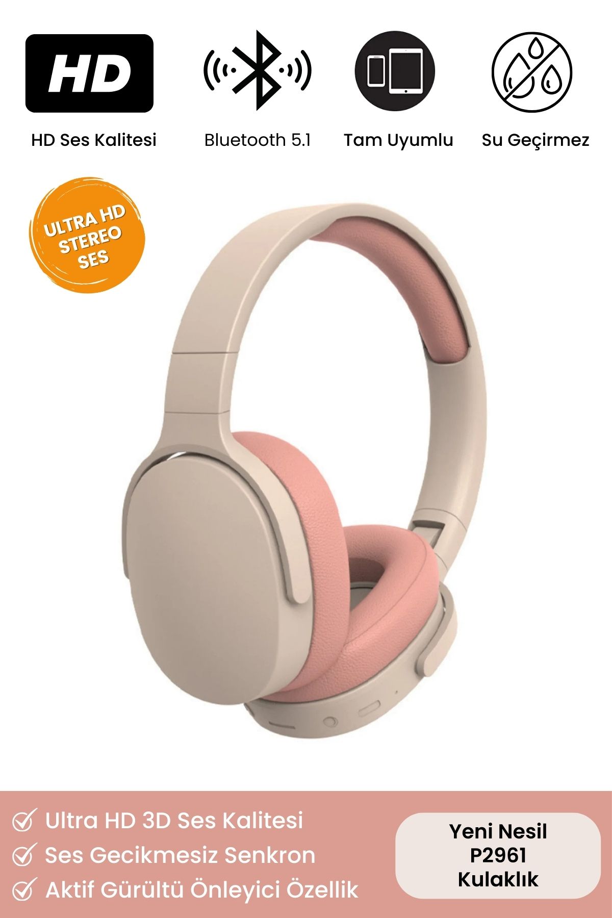 Yeni Nesil Ergonomik Konfor Modeli Mikrofonlu Ofis Gaming Kulak Üstü Kablosuz Bluetooth Kulaklık