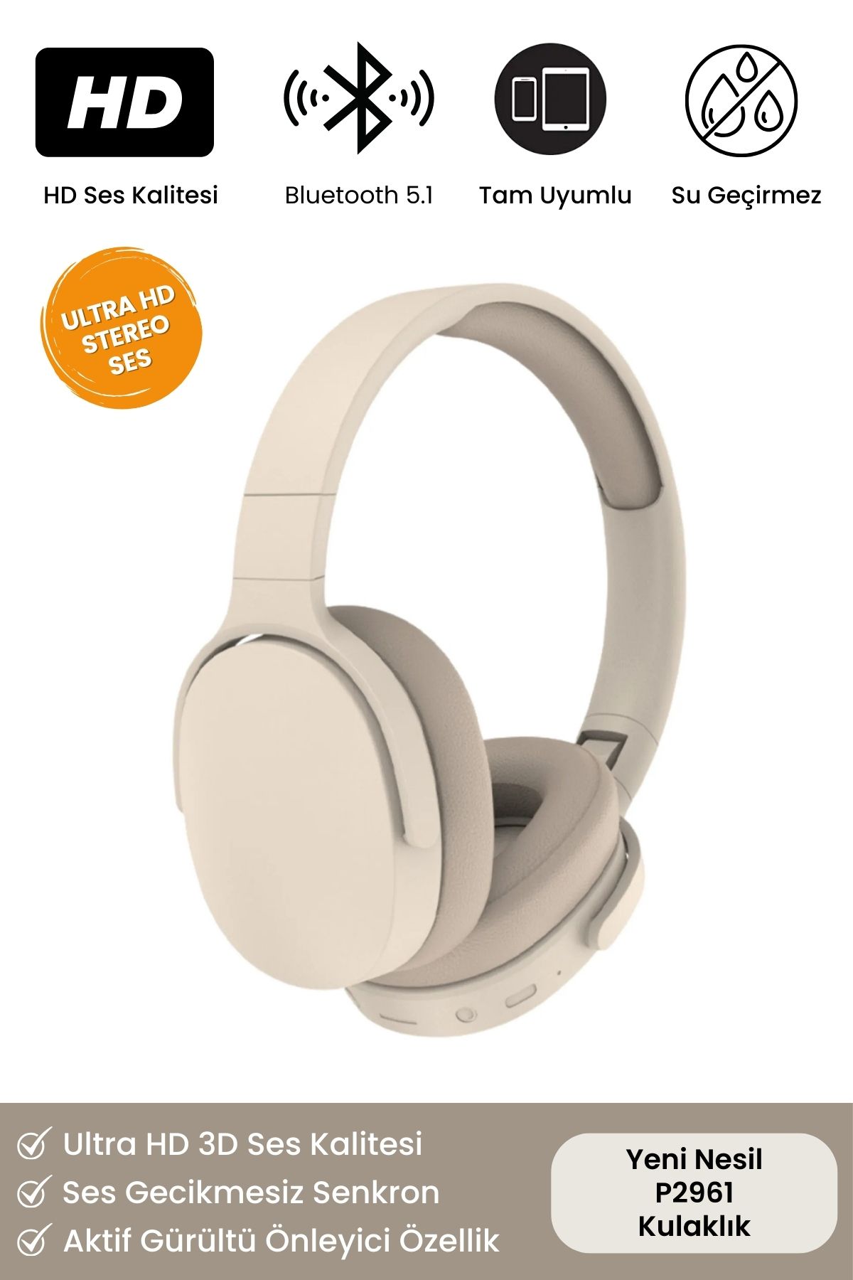 Yeni Nesil Ergonomik Konfor Modeli Mikrofonlu Ofis Gaming Kulak Üstü Kablosuz Bluetooth Kulaklık