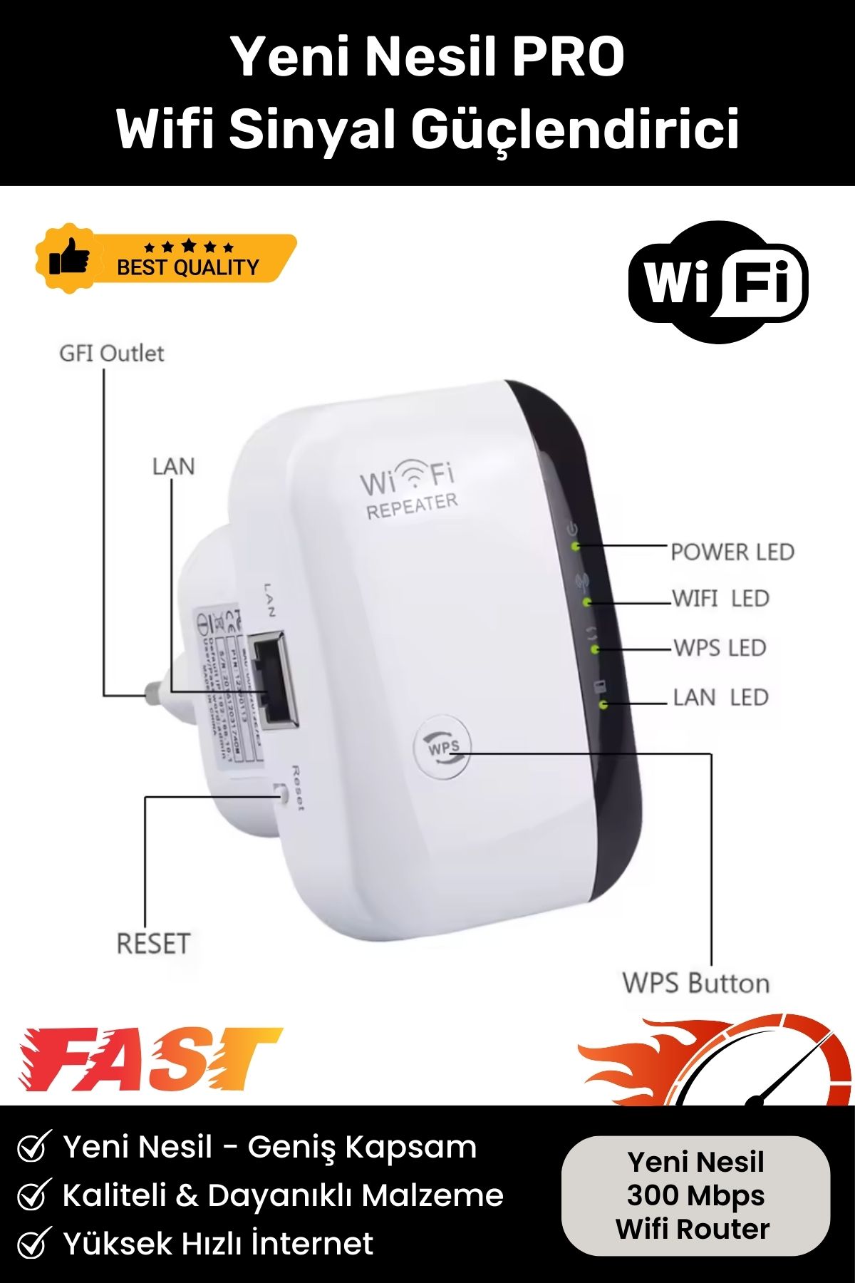 Yeni Nesil Wifi Sinyal Güçlendirici 300 Mbps Dual Band Genişletici Kablosuz Wireless Access Point