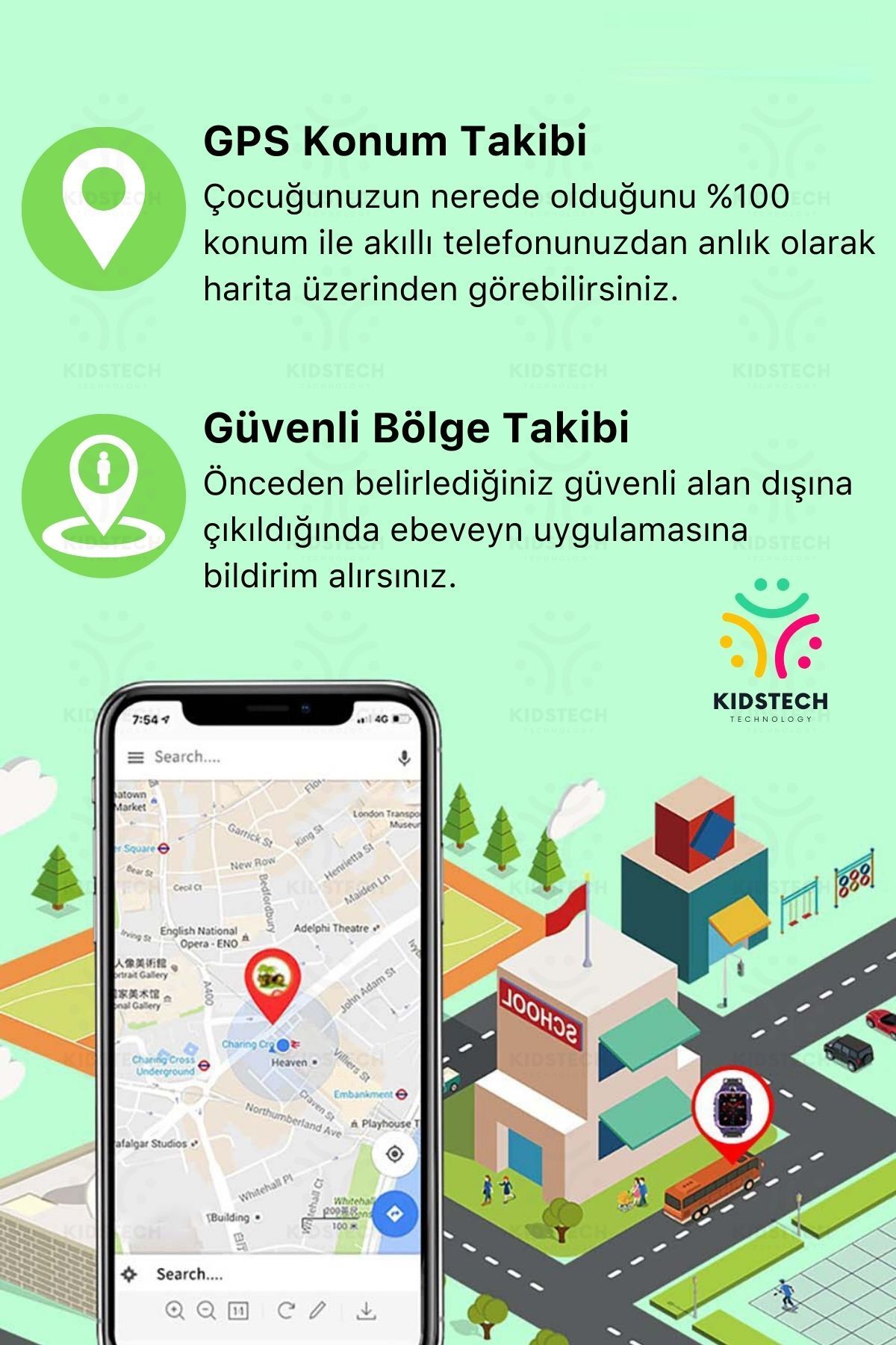 Çocuklar Için Gps Konum Btk Kayıtlı Sim Kartlı Çocuk Takip Ortam Dinleme Özellikli Q90 Akıllı Saat