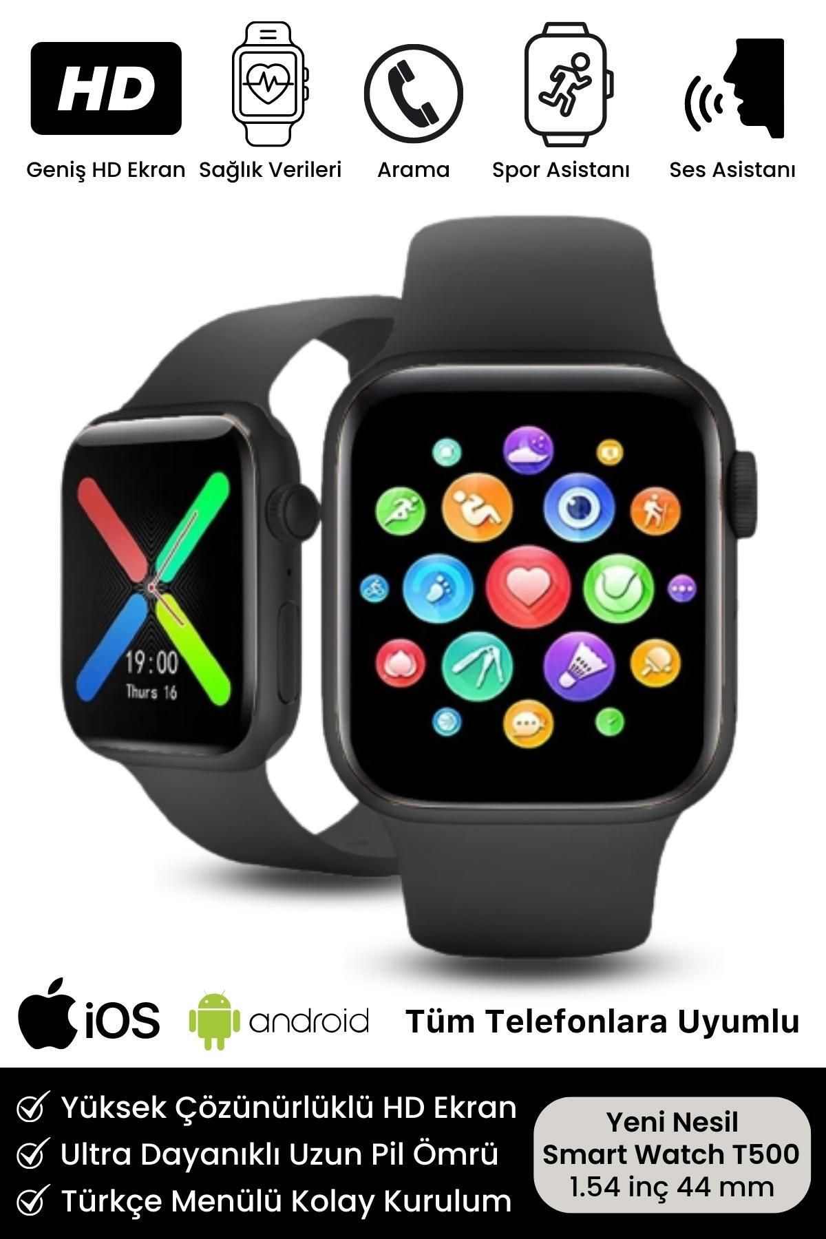 T500 Plus Yeni Seri Spor Ve Sağlık Sensörlü Ios Android Uyumlu Nabız Ve Tansiyon Ölçer Akıllı Saat