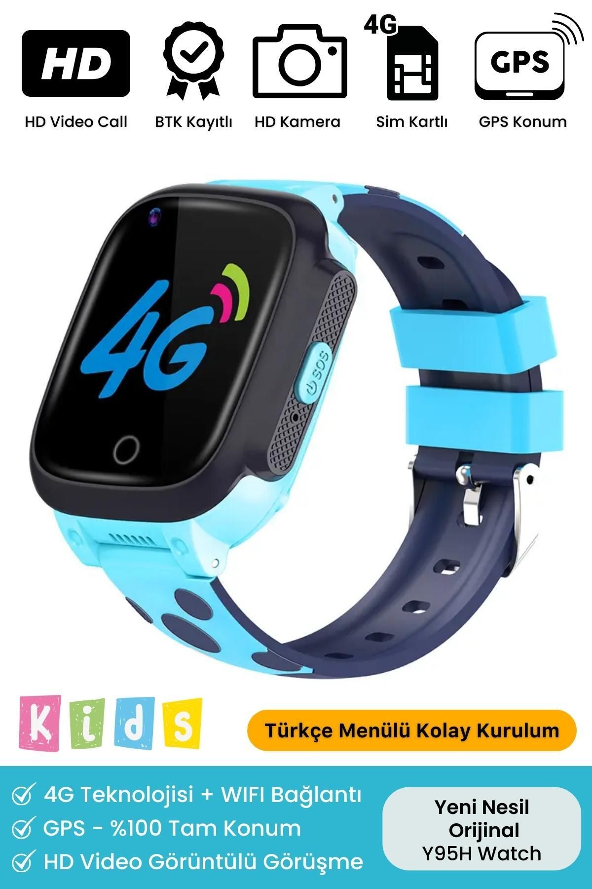 Orijinal Yeni Nesil Gps Konum 4g Sim Kartlı Görüntülü Konuşma Çocuk Takip Ortam Dinleme Akıllı Saat
