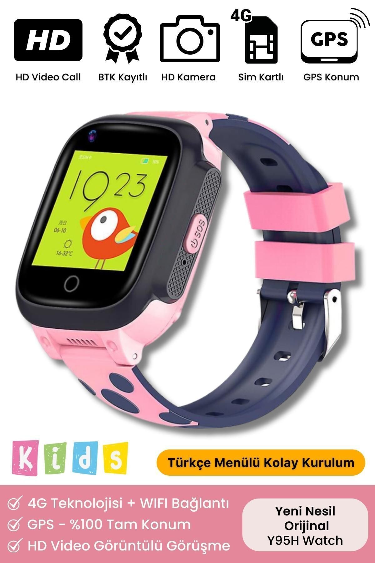 Orijinal Yeni Nesil Gps Konum 4g Sim Kartlı Görüntülü Konuşma Çocuk Takip Ortam Dinleme Akıllı Saat