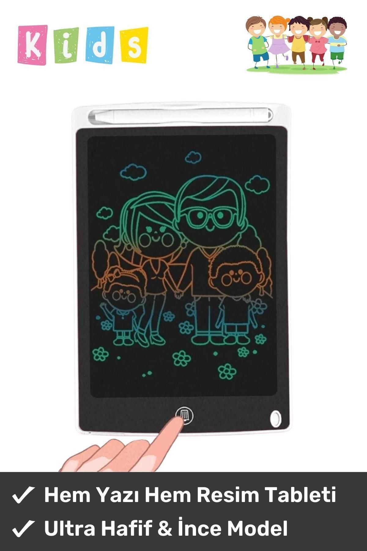 Lcd Ekranlı Kalemli Dijital Çizim Tableti Yazı Tahtası Boyama Resim Için Akıllı Çocuk Tablet 8,5 Inç