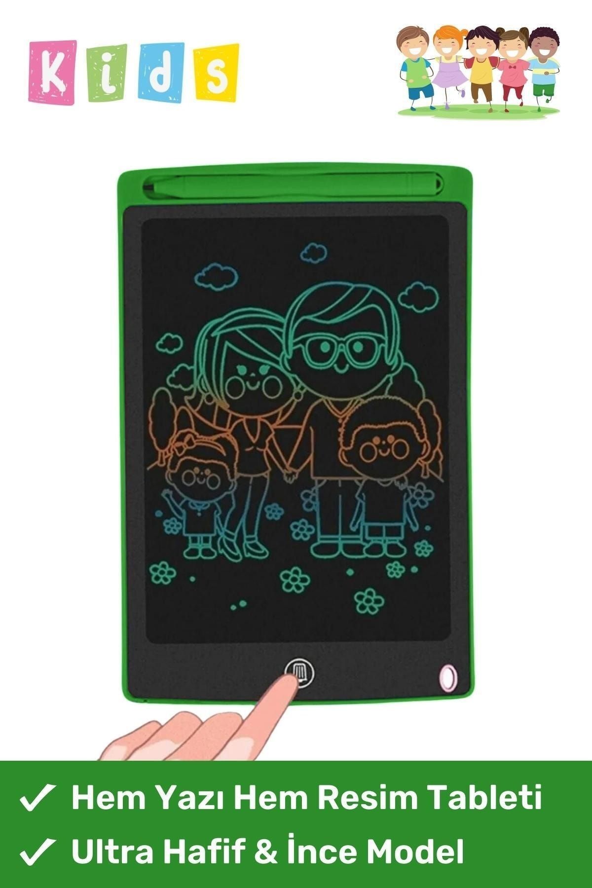 LCD Ekranlı Kalemli Dijital Çizim Tableti Yazı Tahtası Boyama Resim İçin Akıllı Çocuk Tablet 8,5 İnç