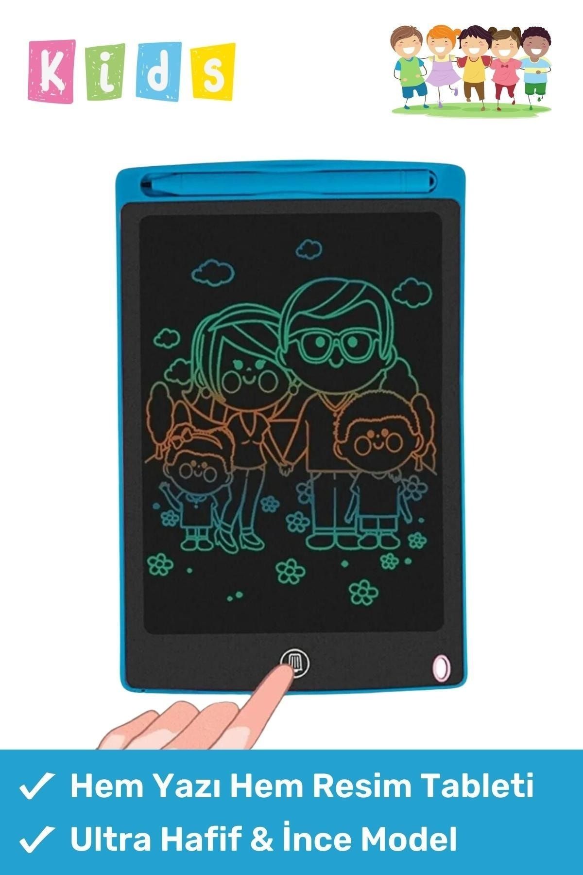Lcd Ekranlı Kalemli Dijital Çizim Tableti Yazı Tahtası Boyama Resim İçin Akıllı Çocuk Tablet 8,5 Inç