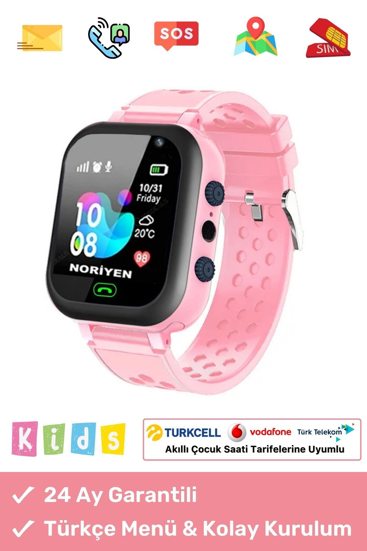 Kız Çocuklar Için Btk Kayıtlı Q21 Sim Kartlı Ortam Dinleme Konum Takip Özellikli Çocuk Akıllı Saati